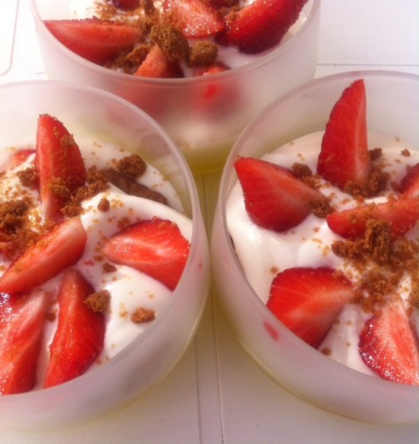 fraise, mascarpone, fromage blanc speculoos