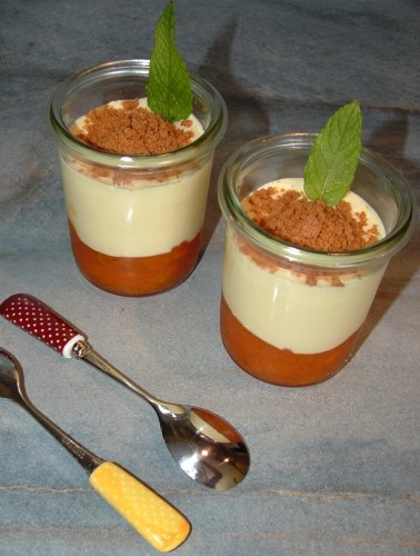 compote d'abricot, mousse mascarpone, speculoos